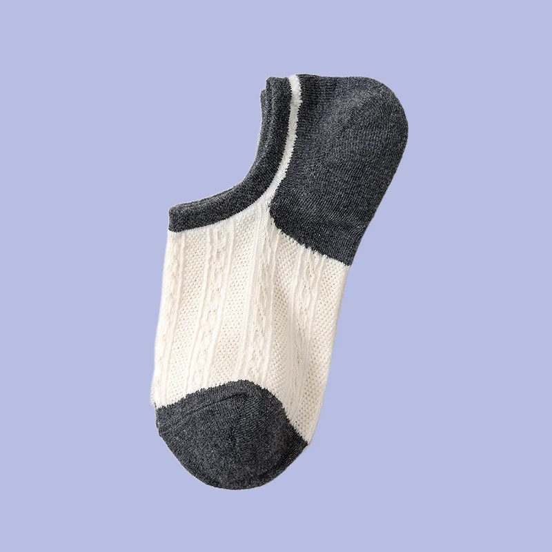 Chaussettes assorties en coton pour femmes, série de fleurs cachées, taille peu profonde, document tout match, printemps et été, nouveau bateau, 5/10 paires