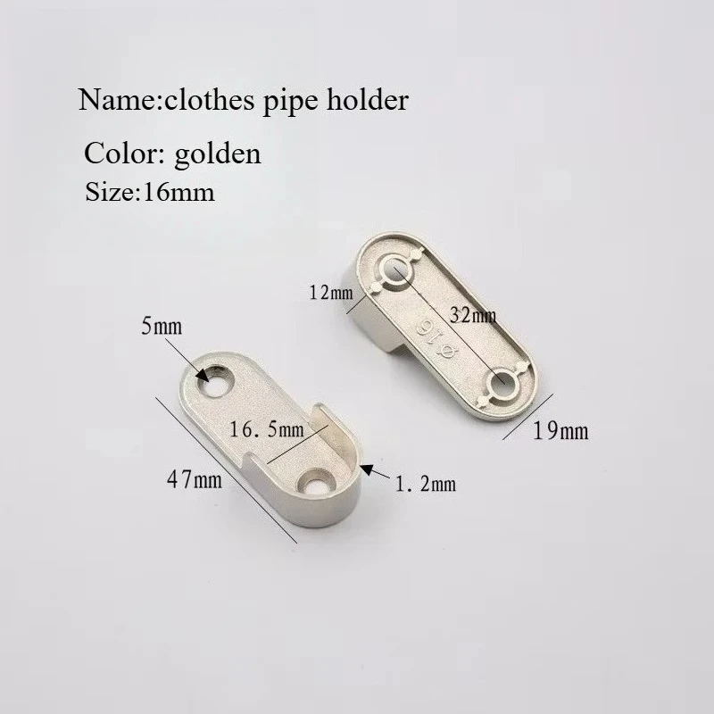 Clothes Rail Bracket | Oval Wall Mount Towel Rod Holder | 4/8/10 Pcs 16/19/22/25mm Heavy Duty Closet Rod Supports with Flange