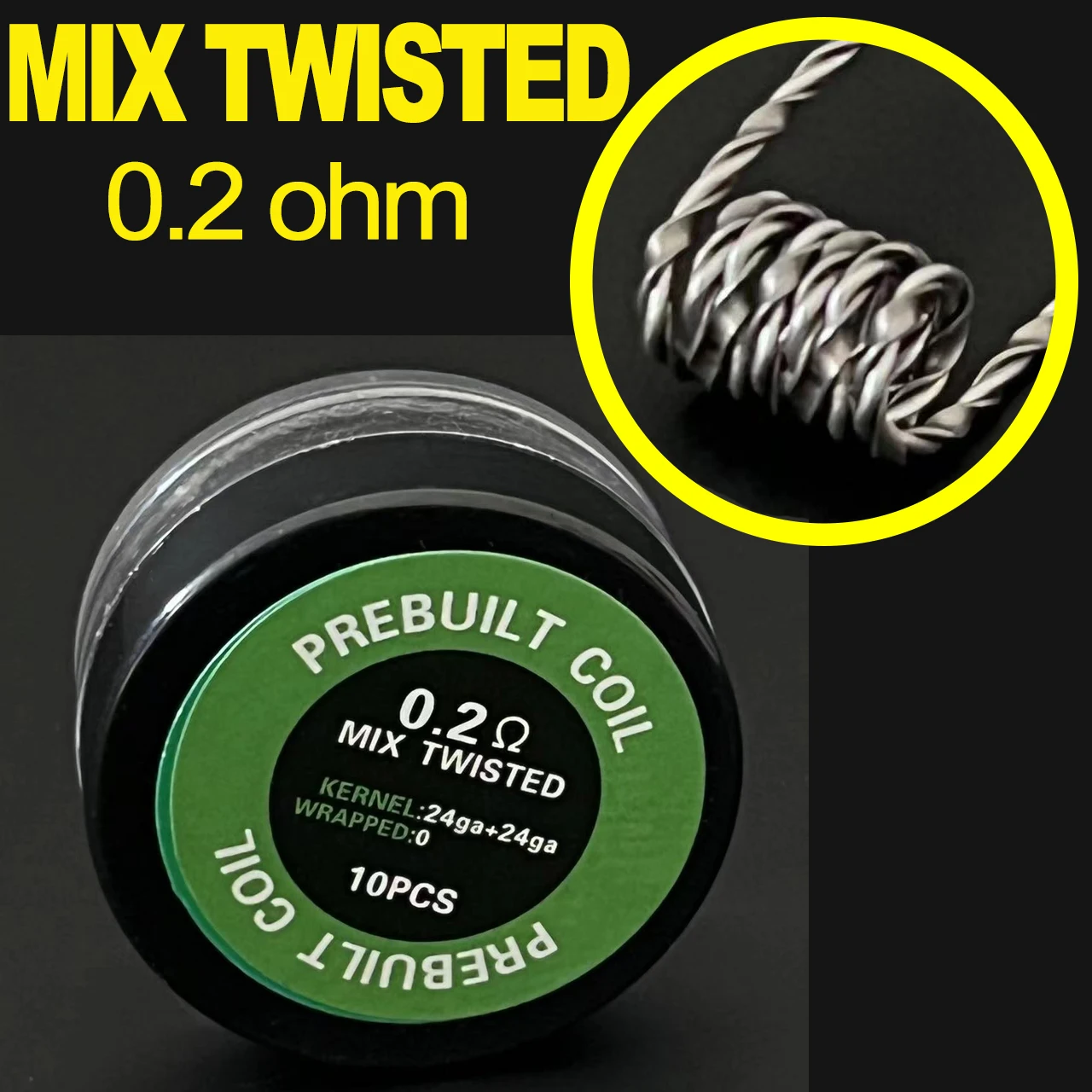 PreBuilt Inner Diameter 3mm Coil Fused Clapton Coils Alien Premade Resistances Mix Twisted A1 NI80 Heating Wire Party Favors