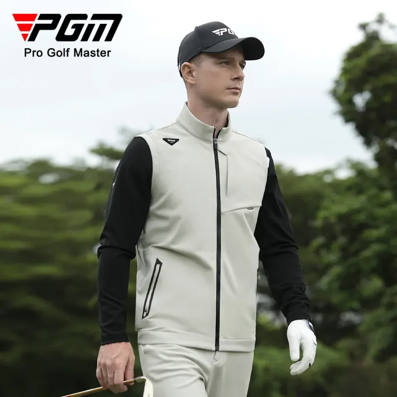 PGM Golf Vest Men's Outerwear Clothing Autumn and Winter Clothing Men's Knitted Lined Jacket Vest Waistcoat