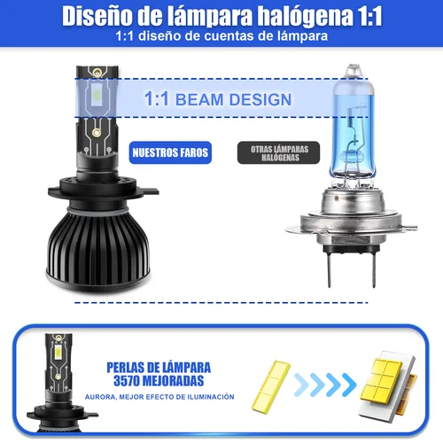 Imagen 2 del producto 2x H4 H7 H11 H8 H9 H16 H13 9008 HB3 9005 HB4 9006 9004 9007 9012 H1 H3 3570 bombilla LED faro de coche luz antiniebla
