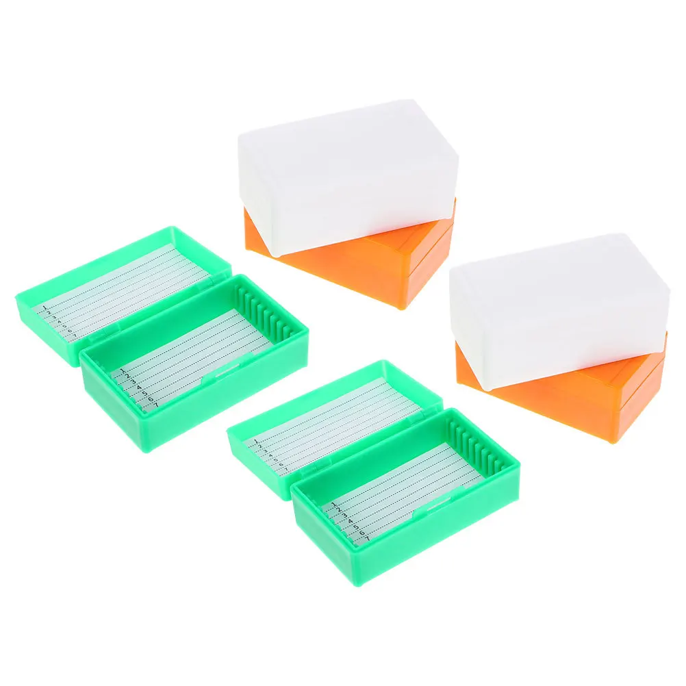 

6Pcs Microscope Slide Storage Boxes Clear Plastic Specimen Holder Laboratory School Research Portable Slide Organizer Protection