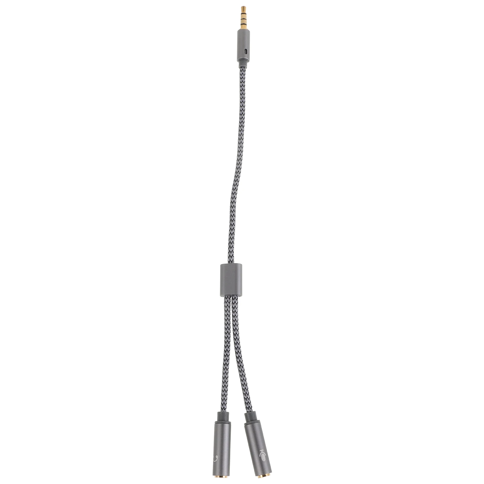 

3.5mm Audio Cable Adapter 1 Male to 2 Female Splitter Nylon Braided Durable Bass Guitar Speaker Compatibility Plug Play