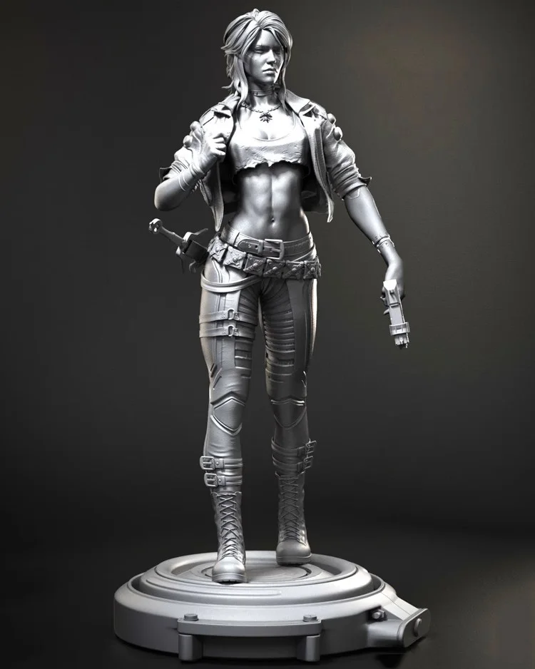 

1/24 75mm 1/18 100mm Resin Model Female Hunter Warrior Figure Unpainted No Color RW-1227