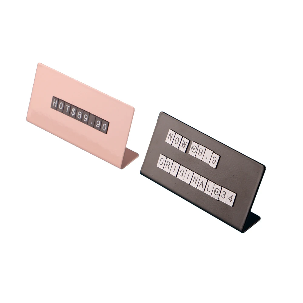 

Металлическая табличка со сменными буквами - магнитная цена/бирка с именем для ресторана и кафе - индивидуальный стоячий дисплей