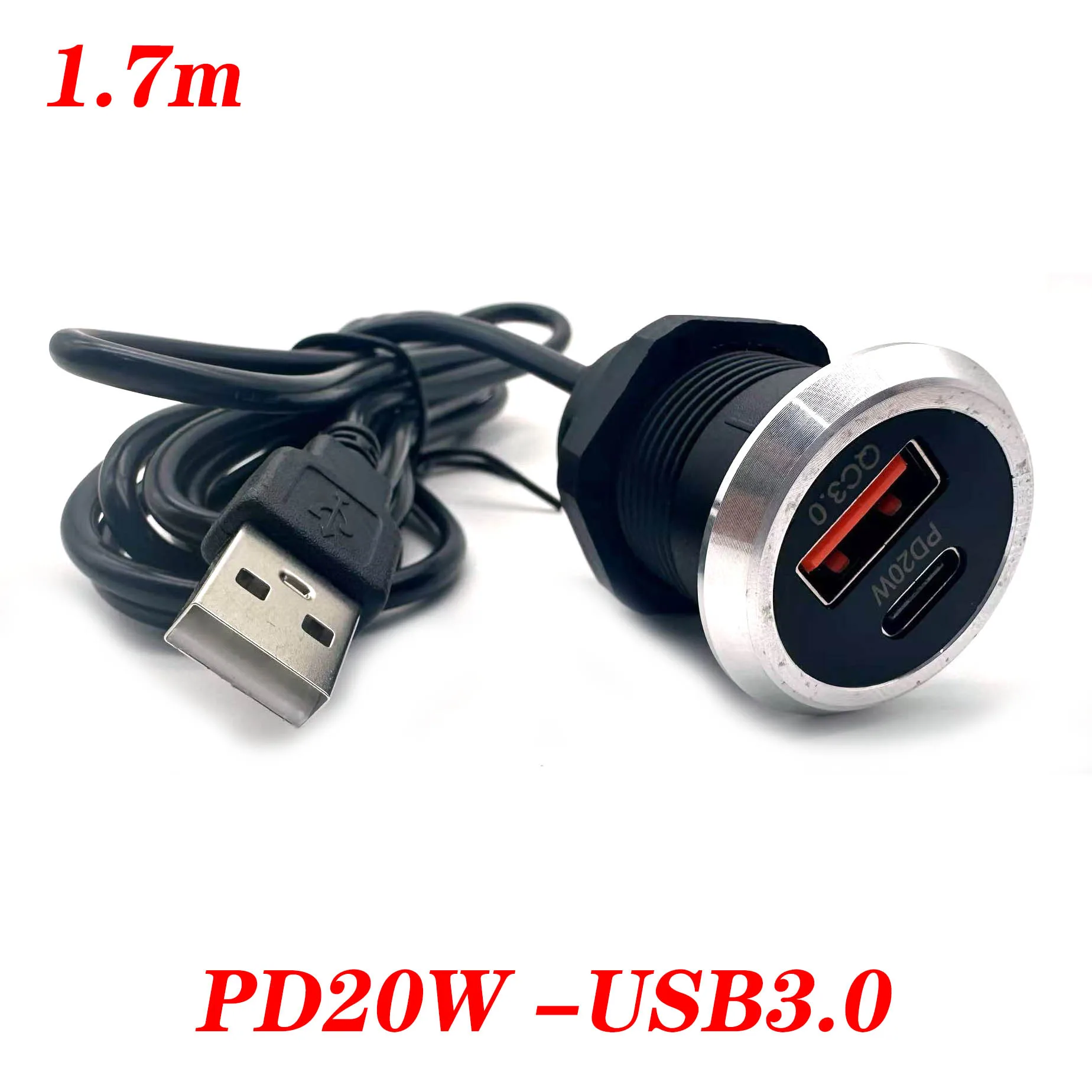 

2 Port Desktop hidden integrated USB charger9V/2A 5V/3A 1 USB 1 Type-C mini fastcharging car charger car powerembedded socket