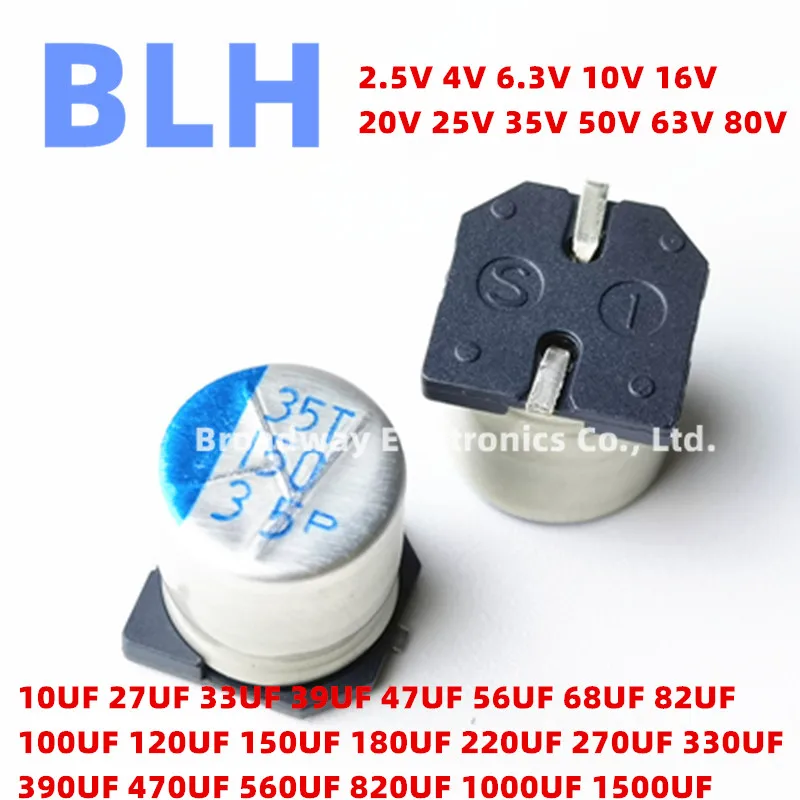 10PCS SMD solid-state capacitor 2.5V 4V 6.3V 10V 16V 20V 25V 35V 50V 63V 80V 150UF 180UF 220UF 270UF 330UF 390UF 470UF 560UF