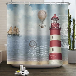 3D Seaside Scenery Shower Curtains Waterproof Polyester Bathroom Curtain With Hooks High Quality 180*220cm Bath Curtains