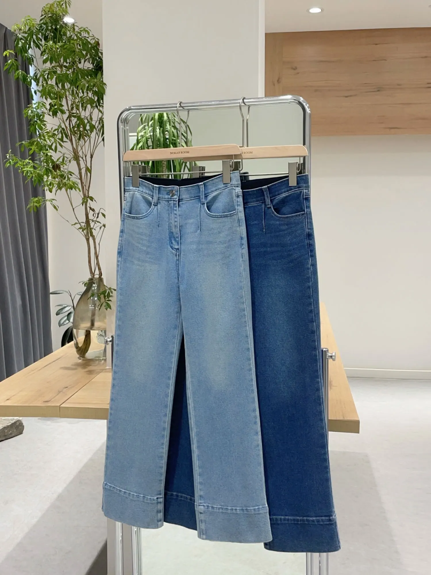 

Slimming V-Leg Design NICE Brand Authentic Autumn New Sle Two-Colored Elastic Women's Jeans Casual Pure Color l Waist