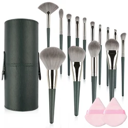 Set di pennelli per trucco 8/14 pezzi setole Super morbide per fondotinta cosmetico cipria per labbra fard per occhi strumento per pennelli per trucco in legno