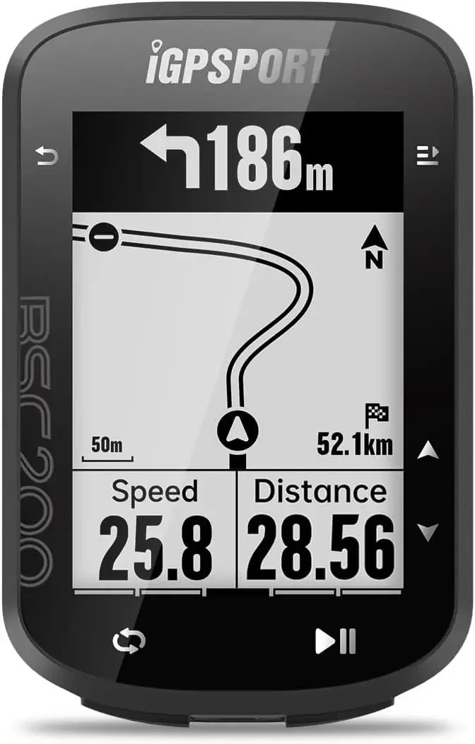 Bike Computer Wireless, Route Navigation 2.5inch Screen Bluetooth ANT+ GPS Cycle Computer Waterproof