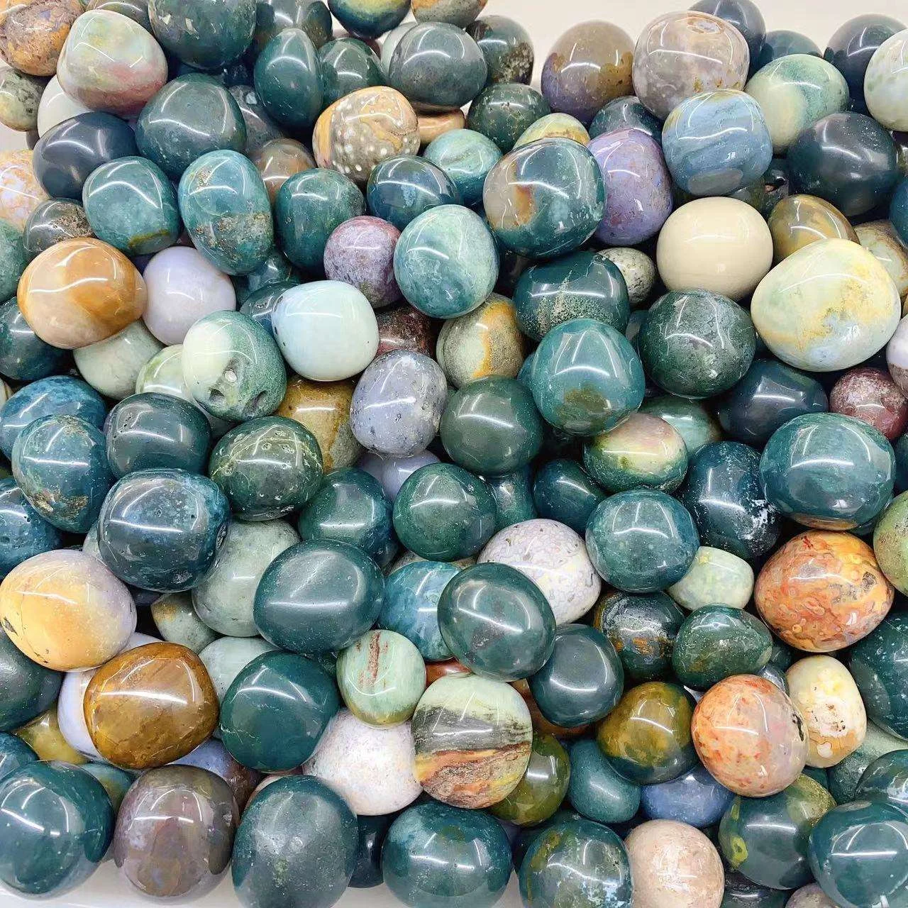 Natural Healing Natural Ocean Jasper Tumbled Stones Polished Crystal Gravel for Decoration