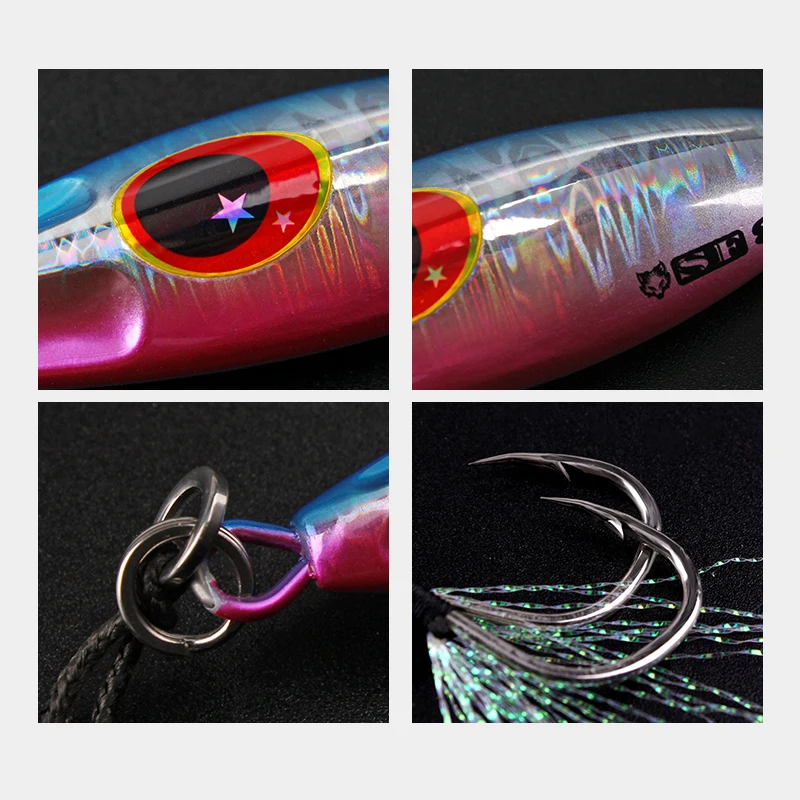 Acier salée 20g 30g 40g 60g 80g appât de plomb d'abeille gabarit lumineux gabarits métalliques lents leurre de gabarits