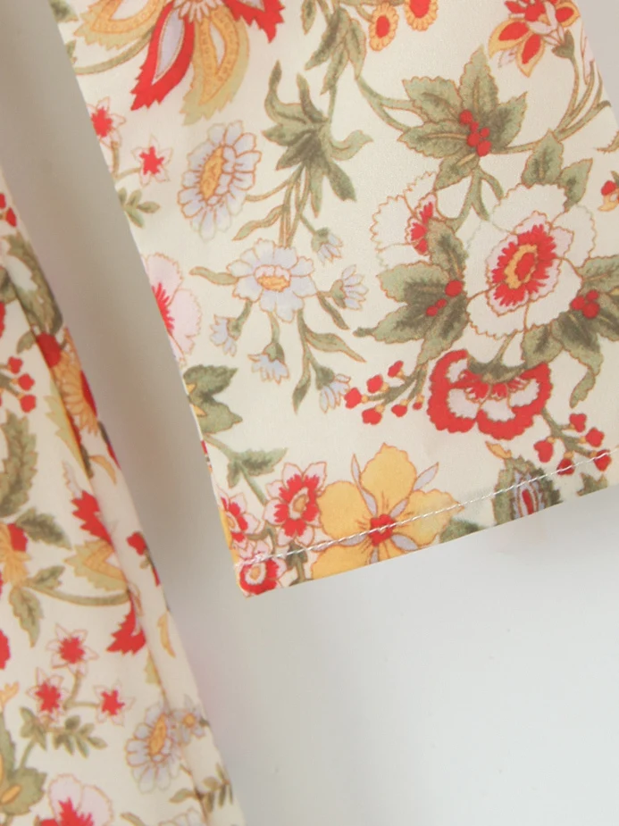 เดรสยาวทรงเอพิมพ์ลายดอกไม้ แบรนด์ Vaion Sle สำหรับผู้หญิง พร้อมเข็มขัด ดีไซน์หรูหรา คอเหลี่ยม เหมาะสำหรับงานปาร์ตี้วันหยุด