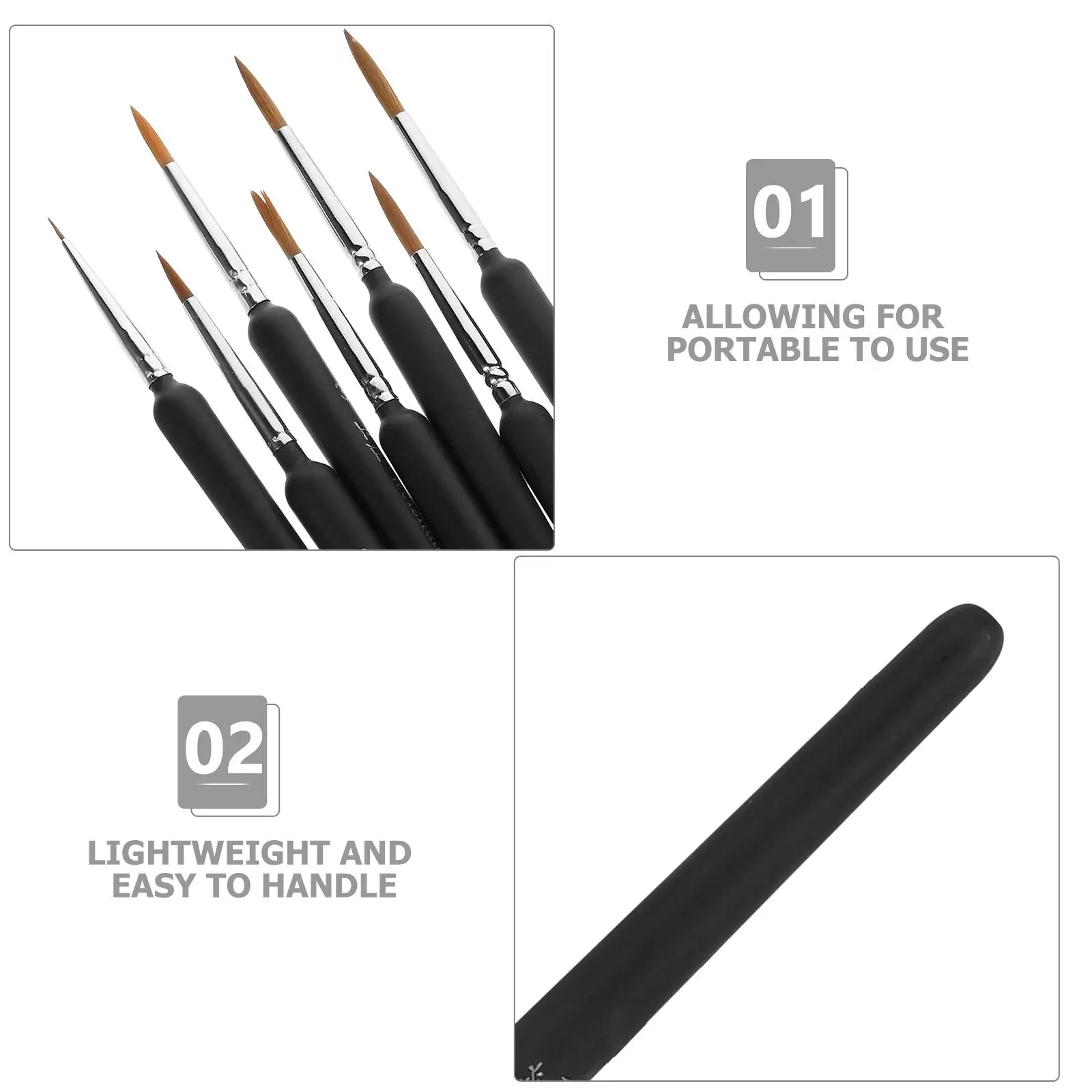 7 Pcs Hook Line Pen Set Detail Paint Brush for Drawing Micro Brushes Painting