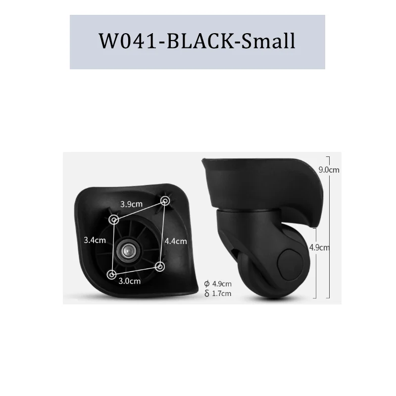 For W041 All Terrain Luggage Replacement Wheels TPU Wear-Resistant 360° Swivel Steel Bearing Suitcase Accessories