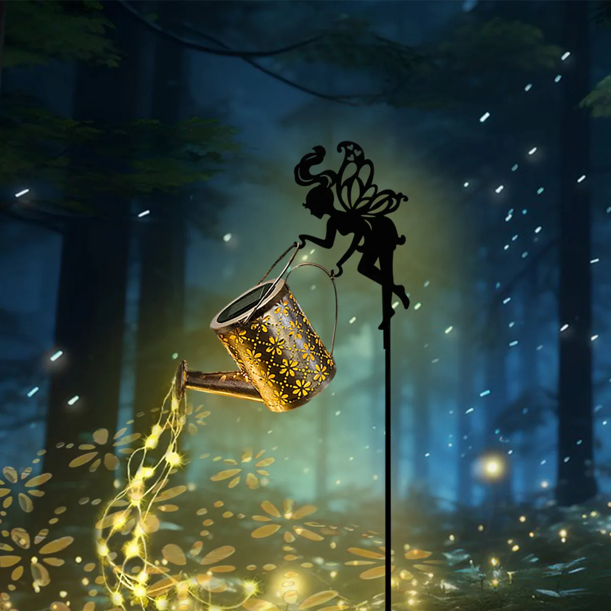 

‌Rustic Iron Flower Stake - Weatherproof, Romantic for Patio & Yard Decor