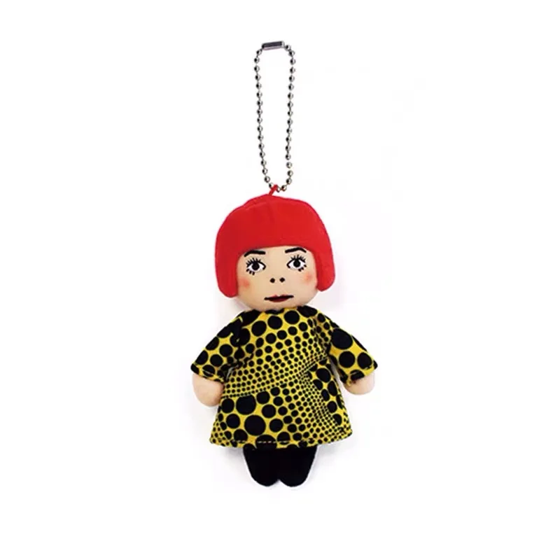 10CM yayoi kusama humanoid polka-dot nincs arca Férfi keychain Olvasottság Akasztás decoratie Plüss Gyermek- Medál