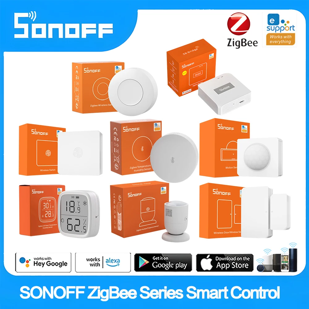 SONOFF Zigbee3.0 Series Smart Switch Door Window Sensor Wireless Gateway ZBBridge-P SNZB-01 02 03 04 06 MINIL2 Smart Home Alexa