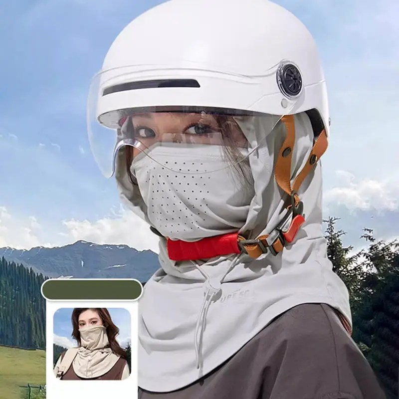 

Summer Cool Balaclava Ice Silk Cycling Full Face Cap Sun Anti-UV Protection Sports Face Cover Headwear Motorcycle Neck Protector