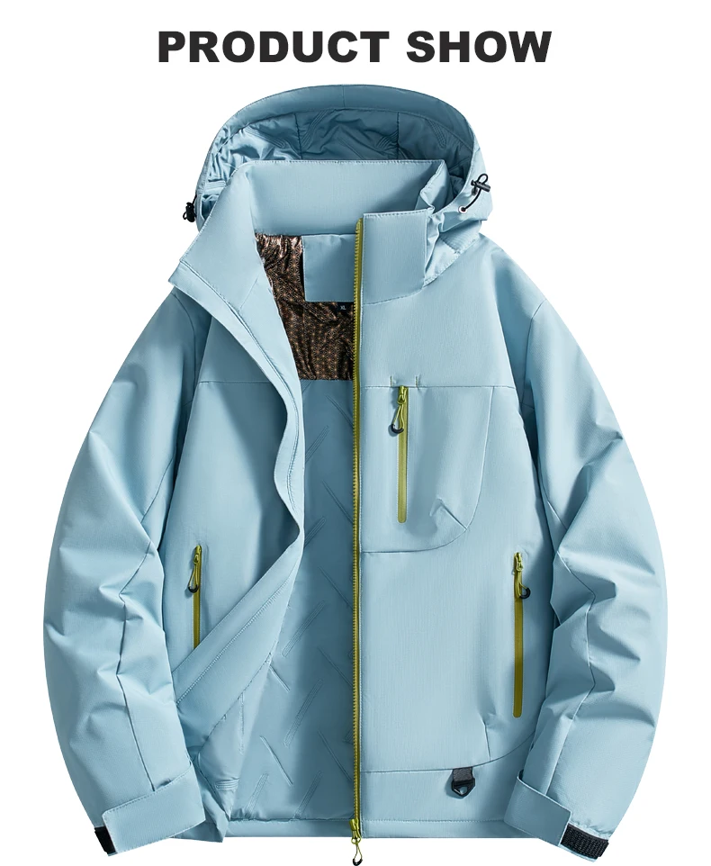 LNGXO Warme Fleecejacke für Damen, wasserdicht, winddicht, Winter-Windjacke, Wandern, Camping, Skifahren, Klettern, Regenmantel, Graphen-Innenseite – Detail 15