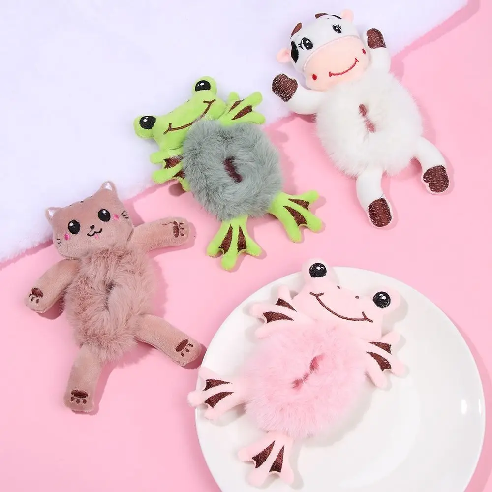 Cute Plush Bear Frog Hair Rope Women Elastic Hair Scrunchies Girls Hair Band Hair Ring Ponytail Holder Hair Accessories Fashion