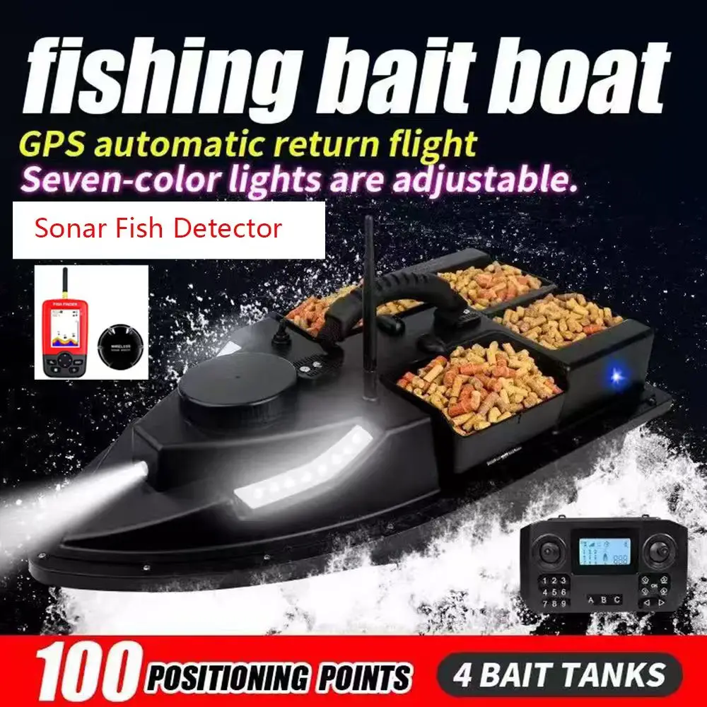 

Лодка с GPS-приманкой, 500 м, пульт дистанционного управления, аккумулятор 25000 мАч, 100 точек рыбалки, автоматический круиз-поворот с эхолотом, детектор рыбы