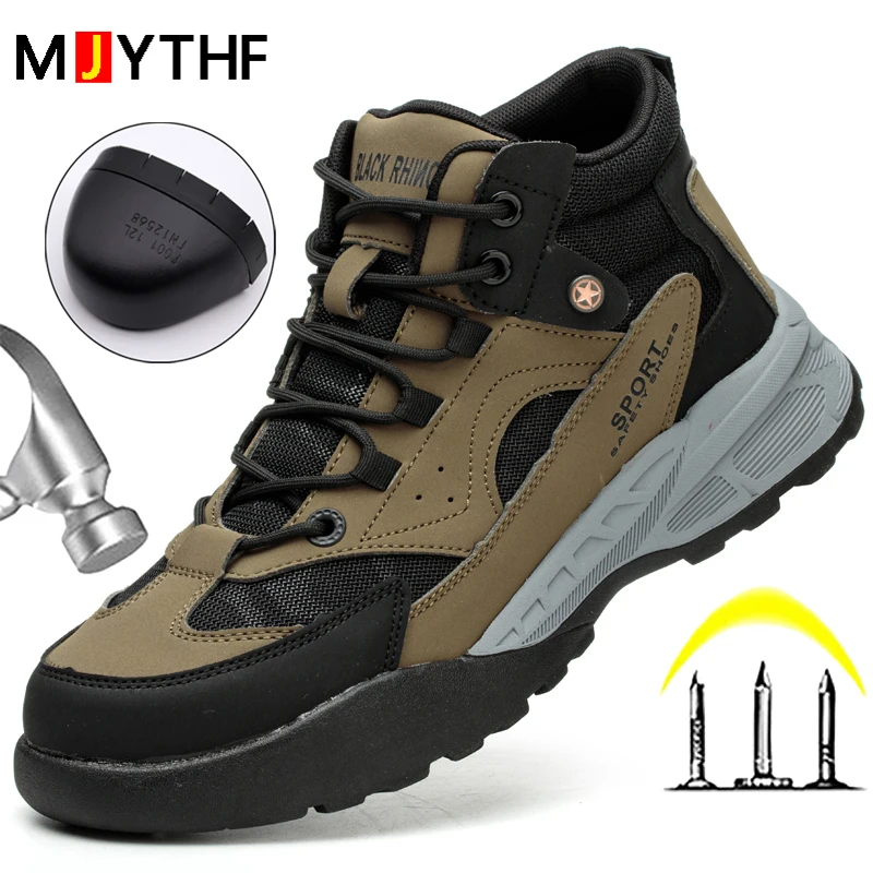 Zapatos de seguridad de gran tamaño 49 para hombre, zapatos de trabajo antipinchazos, zapatos de senderismo para exteriores, zapatillas indestructibles, botas para hombre