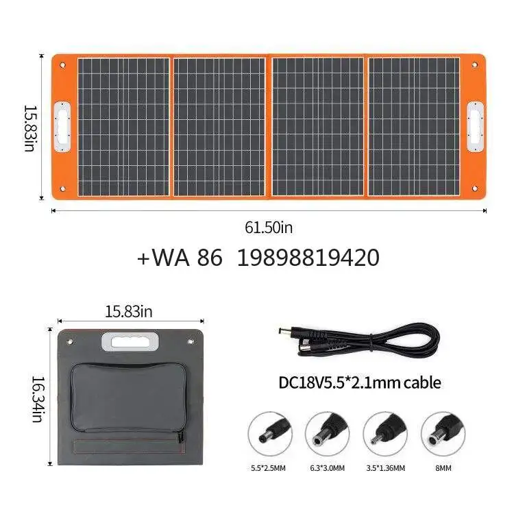 

Monocrystalline 100W 200W Lightweight Folding Solar Panel Kit Foldable Portable Solar Panels for Outdoor Camping
