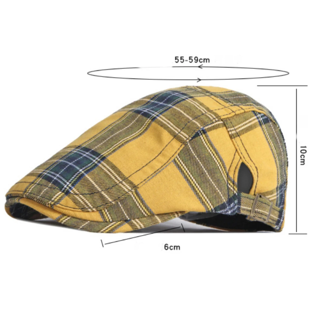 

MZ4159 Berets Spring Summer Cap Men Women Hat Retro Artist Painter Plaid Beret Hat Male Female Ivy Flat Cap Adjustable Beret Cap