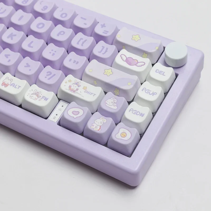 Imagem -03 - Teclas Conjunto Sonho Coelho Mao Perfil Gmk Pbt Keycaps para Teclado Mecânico Sublimação de Tinta Gaming Keycap Personalizado Gk61 140