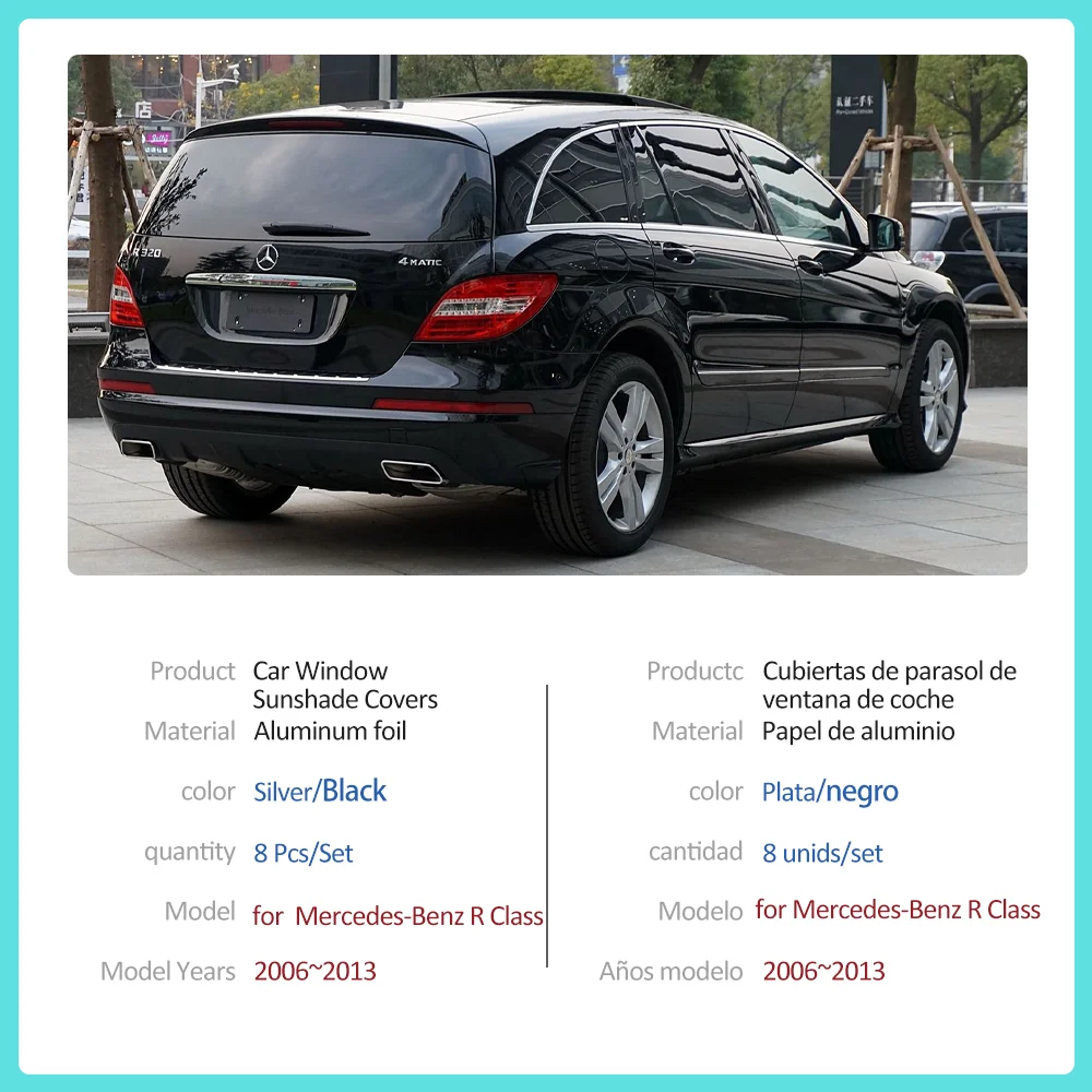 Car SunShade for Mercedes-Benz R Class W251 350 300 2006~2013 Roof Windows Sun Visor Windshield Curtain Cover Sunroof Accessorie