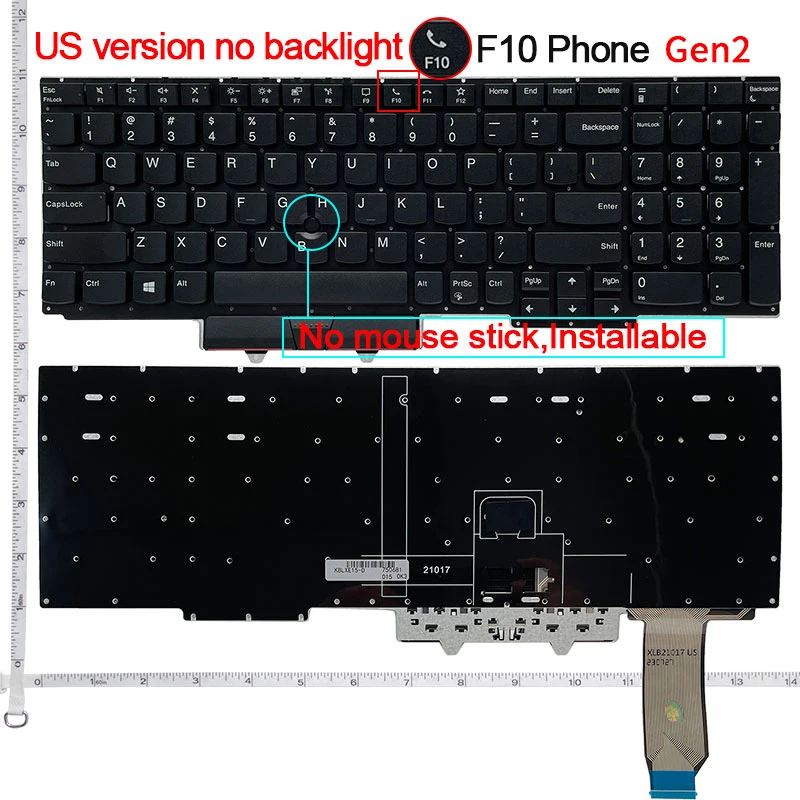 New US/AR/SP Laptop Keyboard For Lenovo Thinkpad E15 R15 E15 2nd