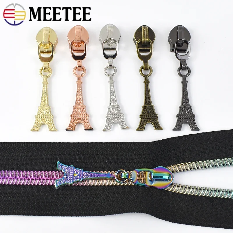 5/10/20Pcs 5# Mental Zipper Slider Pullers for Sewing Zip Tapes Bag Garment Nylon Zippers Head Luggage Repair Kit Accessories