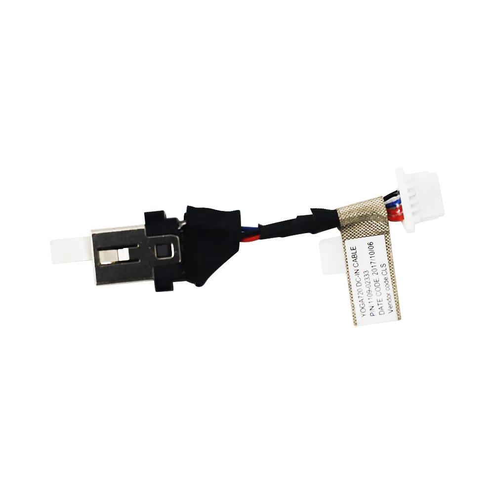 Laptop DC Power Jack cabo conector soquete, Lenovo Yoga 720-12IKB Laptop, 1109-02333, Novo