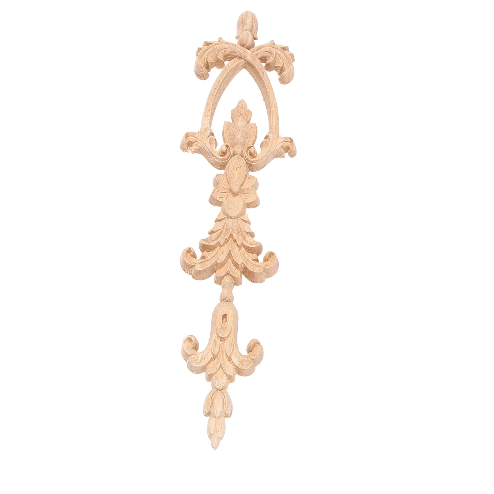 1x ไม้ยางพาราแกะสลัก applique เฟอร์นิเจอร์โบราณตกแต่งงานประดิษฐ์ #3