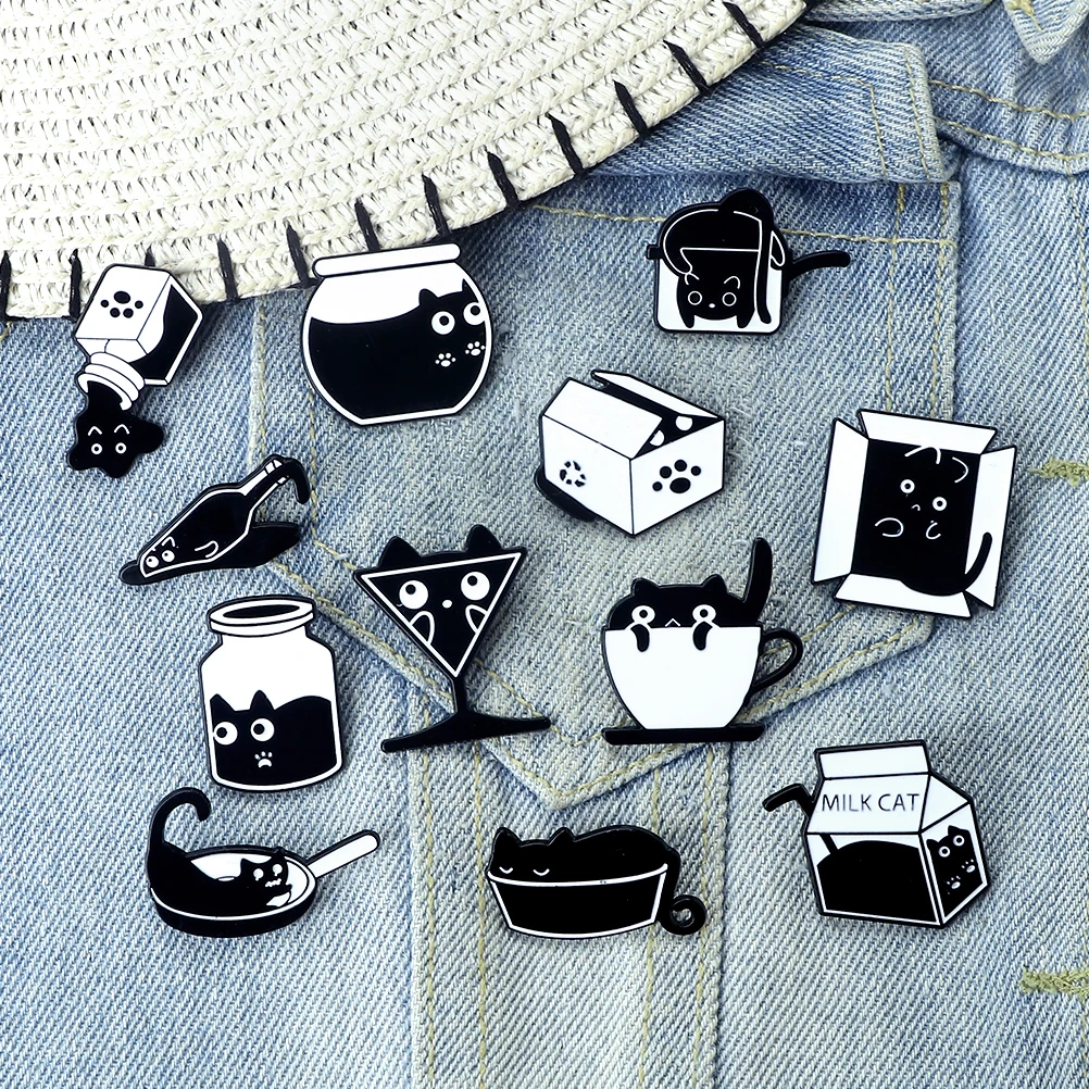 Punk Black Cat Enam…