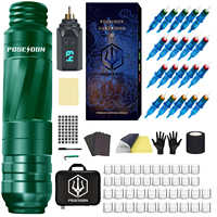 POSEIDON Tattoo Pen Kit Tattoo Kit With Power Supply RCA Interface Tattoo Gun Kit Tattoo Rotary Electric Pen for Tattoo Artists