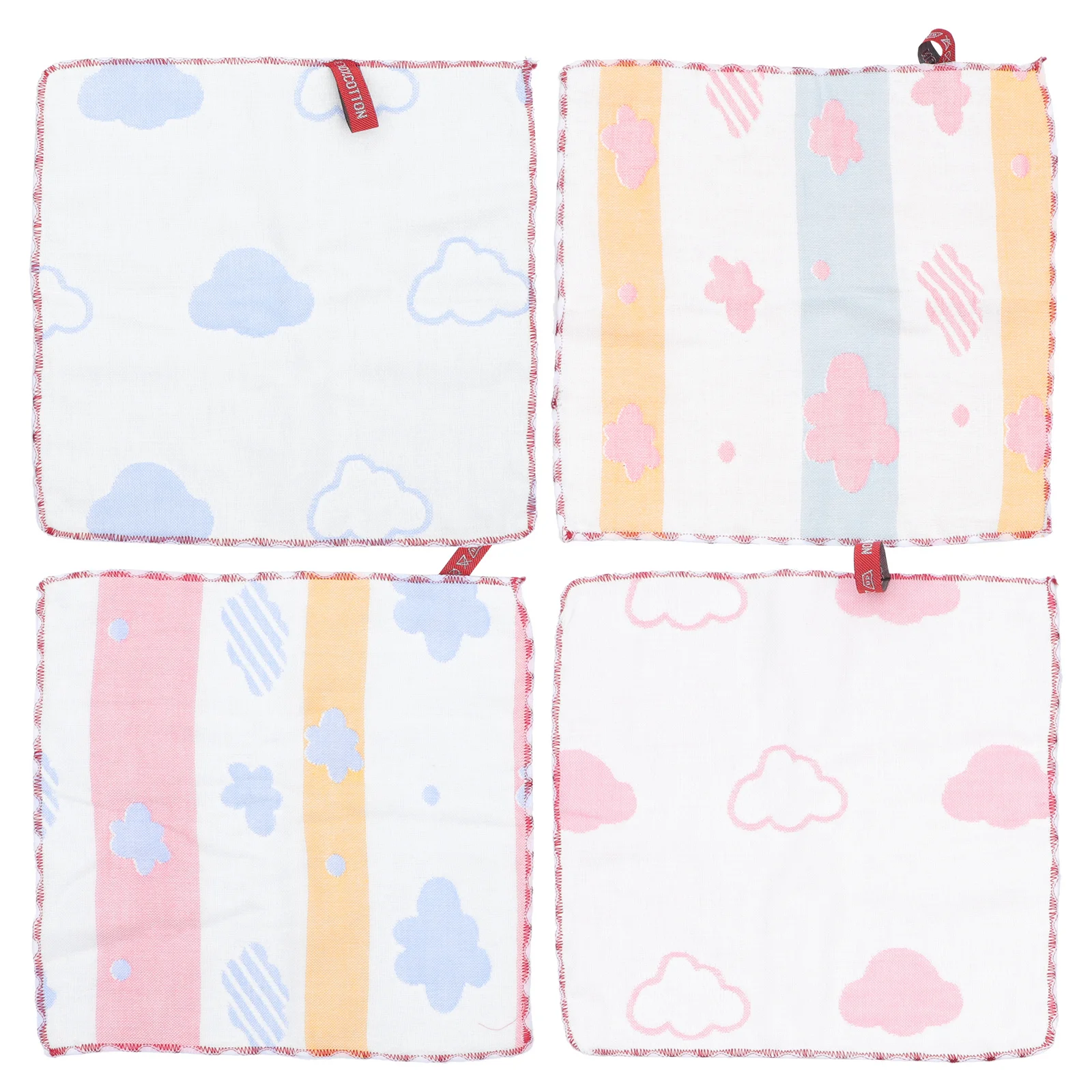 4Pcs Baby Saliva Towel Cotton Washable Reusable Newborn Face Wipes Nursing Towel for Teething Infants Toddler Drool Cloth