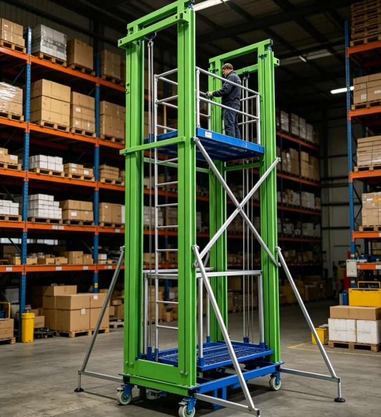Customized Electric Scaffold Lift Platform Steel Wire Rope Hoist Motorized Mobile Scaffolding Tower Anti Slip Stage