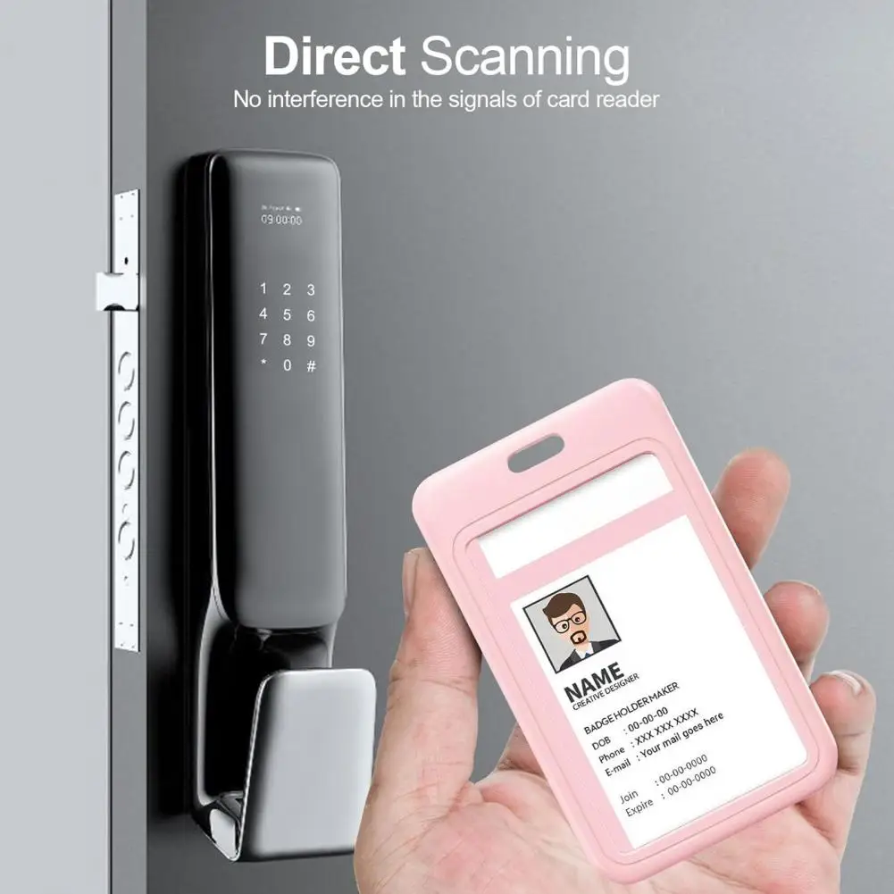 11*7cm ID Card Holder Slide Cover Transparent Window Protective Certificate Holder Stationery Office Workers Name Card Protector