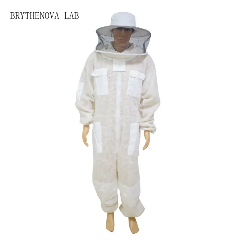 3 Layers Ventilated Beekeeping Suit with Round Veil Suit Bee Professional Beekeeper Clothes Clothing Bee