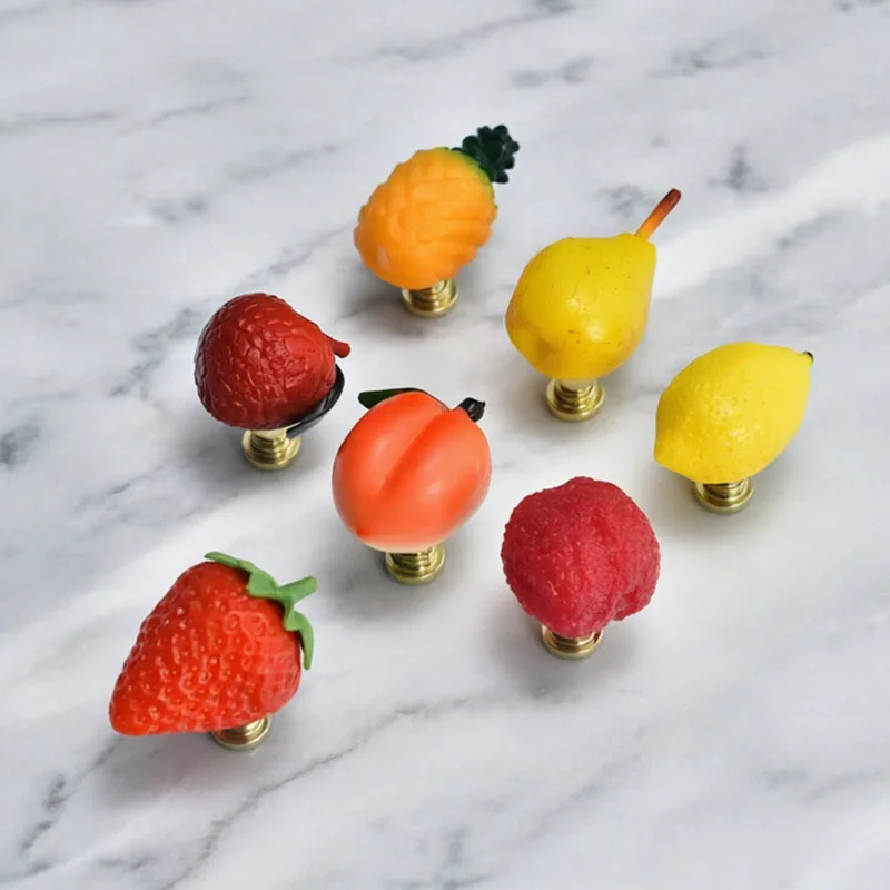 Strawberry Shaped Handle Cabinet Drawer New Cartoon Cute Simulation Fruit Furniture Cabinet Door Handle