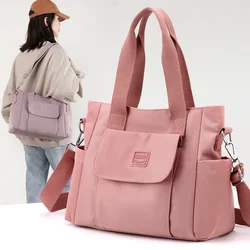 New Large Capacity Women's Shoulder Bag Fashionable Nylon Waterproof Cloth Bag Multi-use Crossbody Double Back Casual Bag