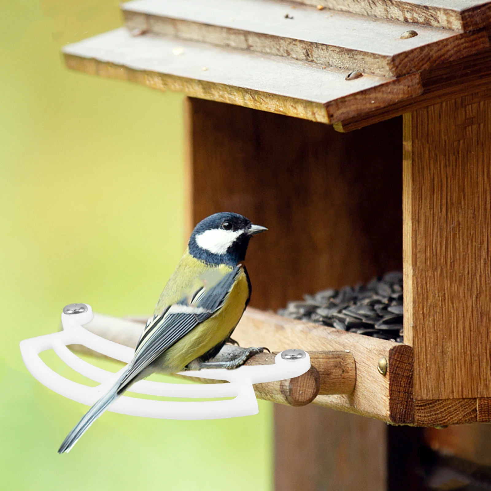 

1Set Feeder Bowl Perch Stylish Bird Cage Supply Easy Install Food Feeding Cup Perch Replacement Part for Small Birds and Parrots