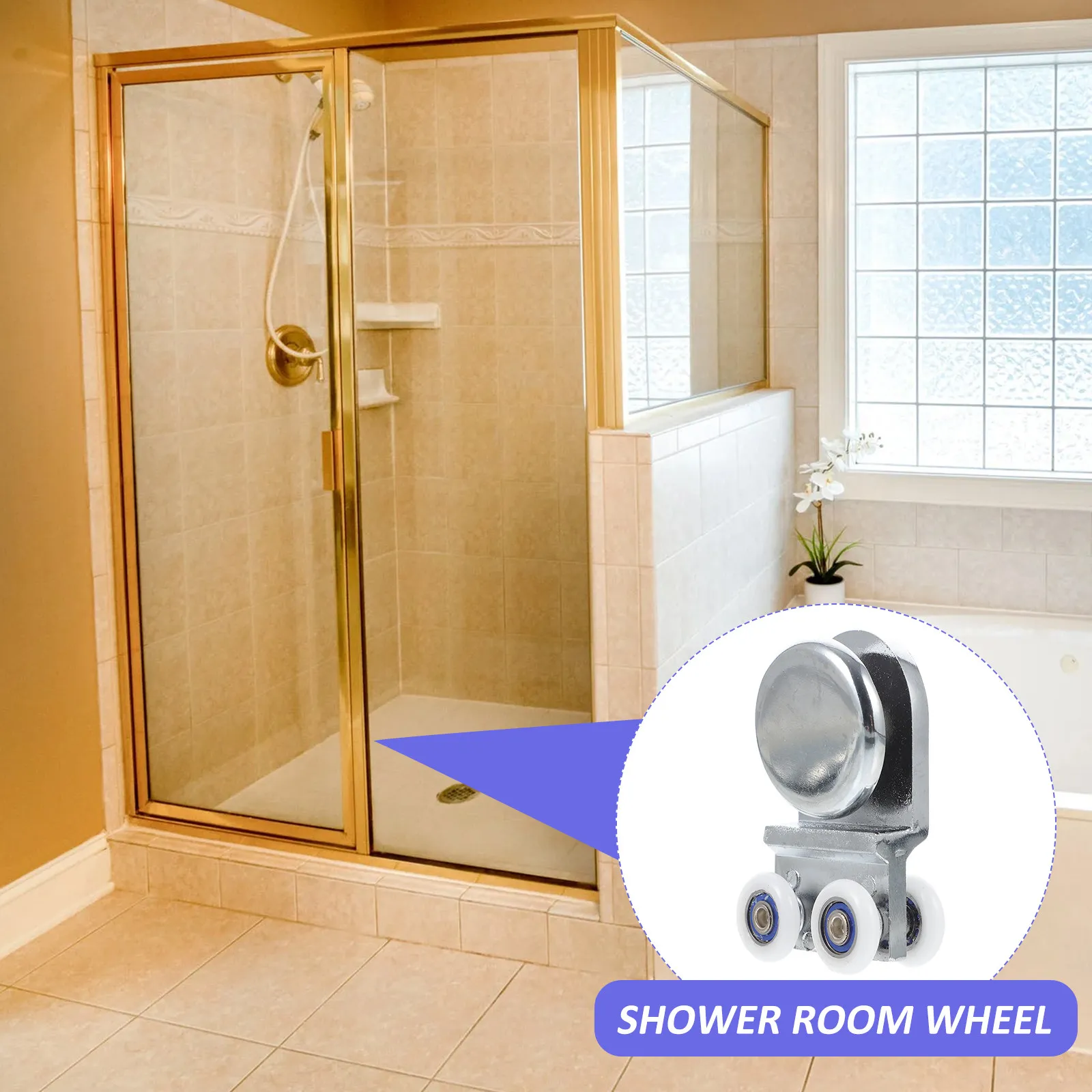 

Комплект из 2-х усиленных роликов для раздвижных стеклянных дверей, устойчивых к ржавчине, для душевых кабин и ванных комнат, подвесная система