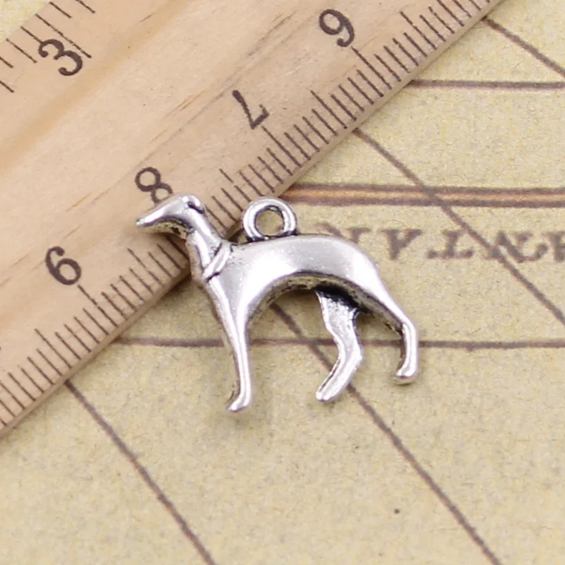 15pcs Charms Dog Hound Weimaraner 20x20mm Antique Bronze Silver Color Pendants Making DIY Handmade Tibetan Finding Jewelry