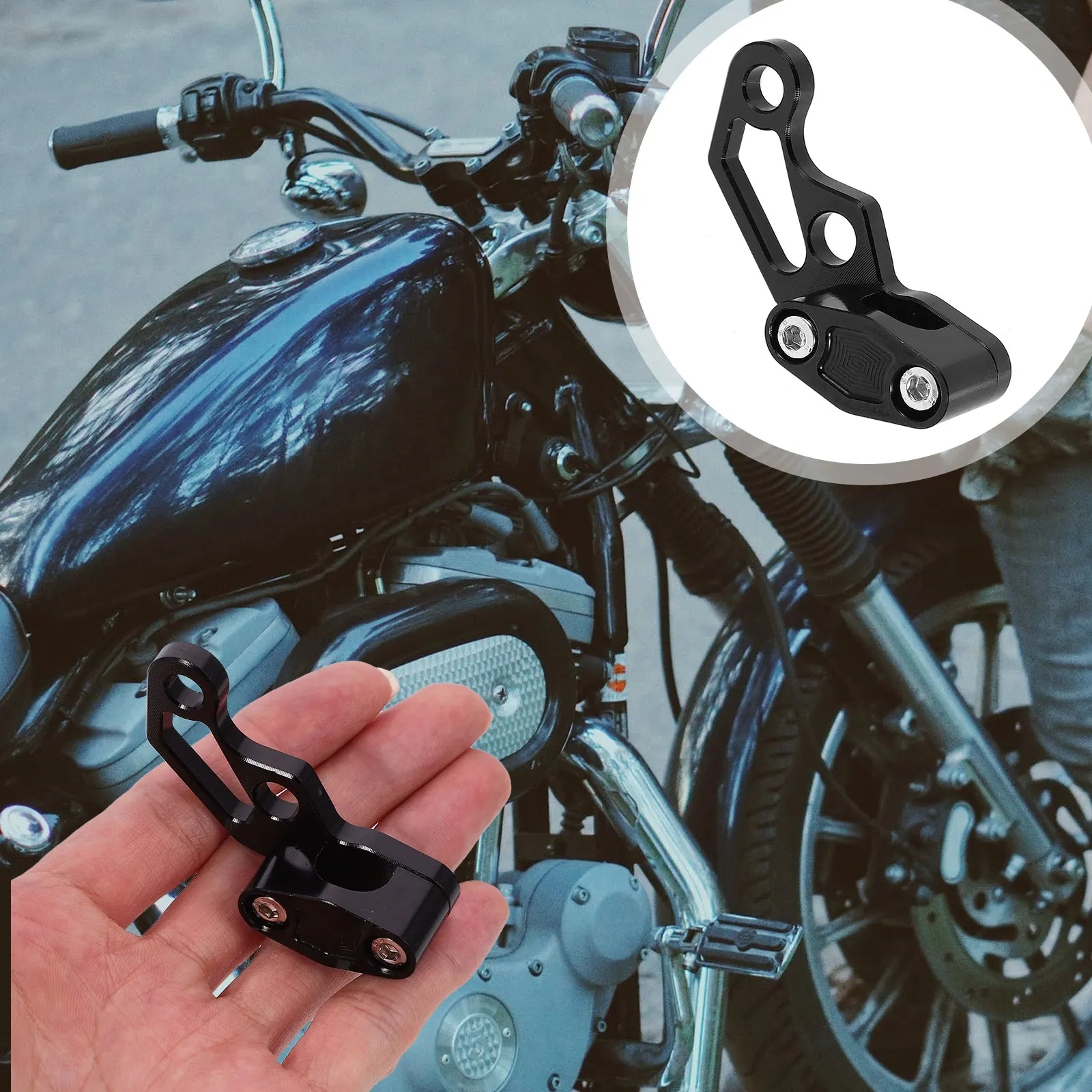 

Oil Pipeline Clamp CNC Aluminum Single Hole Brake Line Clips Cable Clamps for Motorcycles Bikes Versatile Compatibility