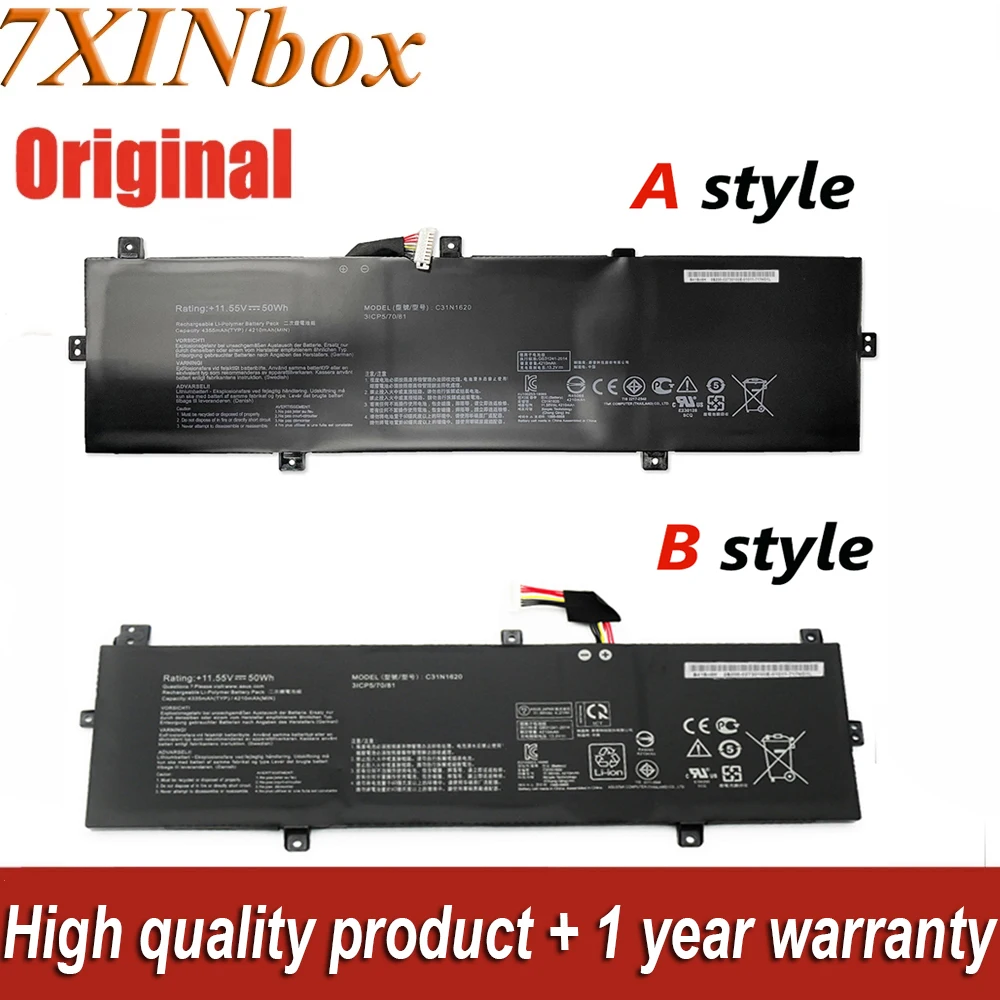 

Laptop Battery C31N1620 11.55V 50Wh For Asus P5440FF-1A P5240UA-1A Zenbook UX3400UA UX3430UQ UX430UQ UX430UA UX430UN Series