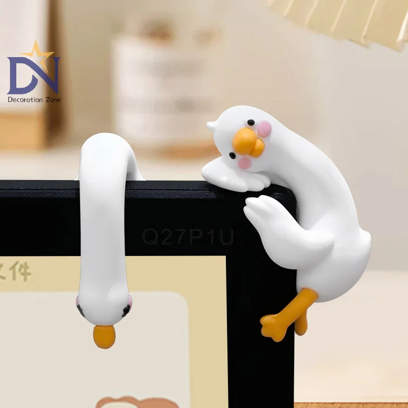 Image of Harz Cartoon Tier Dekor für Schreibtisch Auto Armaturenbrett TV Monitor Geschenkidee süße 3D Ente Figur Mini Harz Ente Ornament verspielt